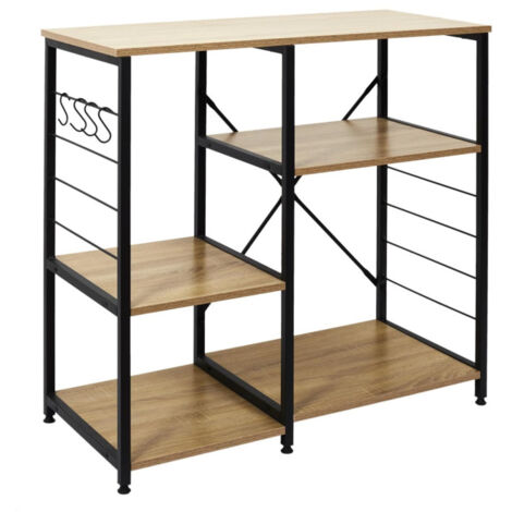 Meuble de Rangement "Stan" 90cm Naturel & Noir