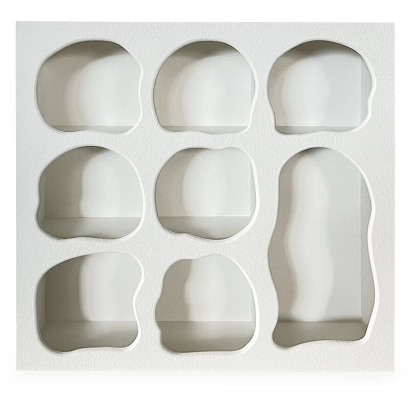 Cotecosy - Meuble de rangement style naturel organique Salavador L58cm Blanc