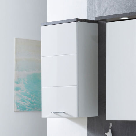 Meuble de rangement suspendu 35,2x21,6x71 cm blanc et gris - PAYAR