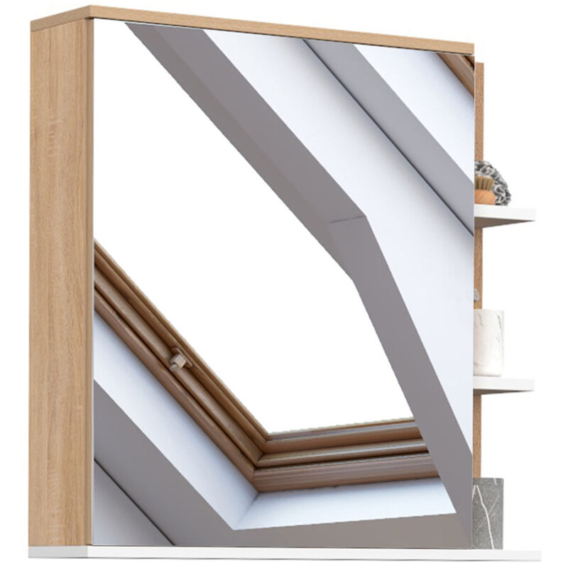 Idmarket – Armoire murale de salle de bain suspendue – Miroir et 3 étagères ouvertes – Dimensions 60x15x60 cm – Panneau de particules bois/blanc Idmarket – Armoire murale de salle de bain suspendue – Miroir et 3 étagères ouvertes – Dimensions 60x15x60 cm – Panneau de particules bois/blanc