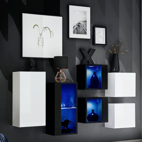Meuble de Rangement "Switch IV" 320cm Blanc & Noir