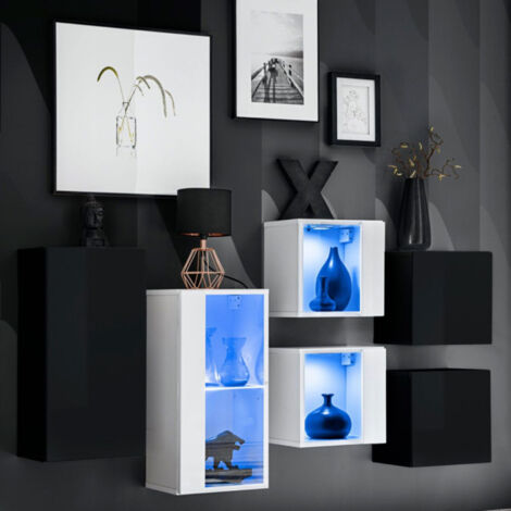 Meuble de Rangement "Switch IV" 320cm Noir & Blanc