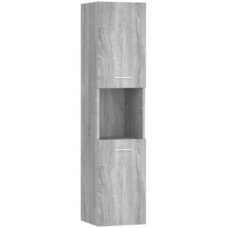 Meuble de Rangement Toilette,Armoire de bain Sonoma gris 30x30x130 cm Bois d'ingénierie -85193