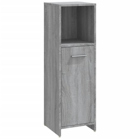 Meuble de Rangement Toilette,Armoire de bain Sonoma gris 30x30x95 cm Bois d'ingénierie -34298