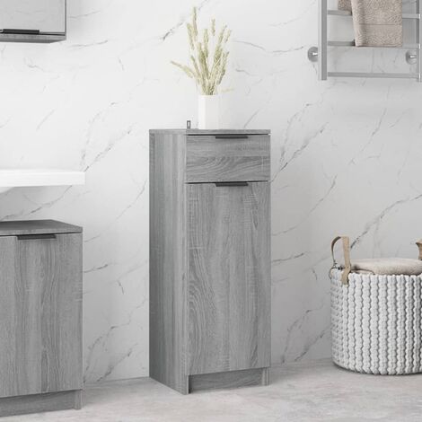 Meuble de Rangement Toilette,Armoire de bain Sonoma gris 32x34x90 cm Bois d'ingénierie -74699