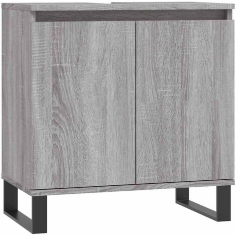 Meuble de Rangement Toilette,Armoire de bain sonoma gris 58x33x60 cm bois d'ingénierie -85267