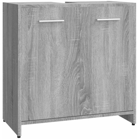 Meuble de Rangement Toilette,Armoire de bain Sonoma gris 60x33x60 cm Bois d'ingénierie -62350