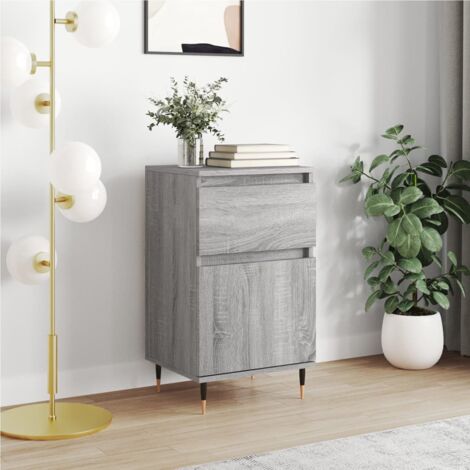 Meuble de rangement - vidaXL Buffet sonoma gris 40x35x70 cm bois d'ingénierie - Buffet avec pieds en fer