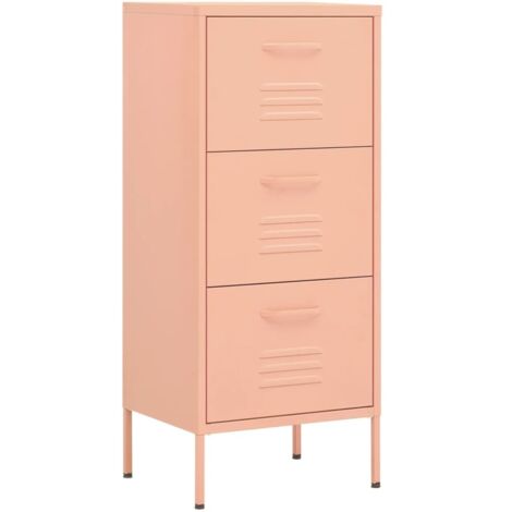 Meuble de Rangement,Armoire de rangement Rose 42,5x35x101,5 cm Acier -99435