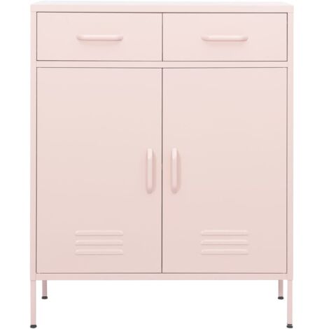 Meuble de Rangement,Armoire de rangement Rose 80x35x101,5 cm Acier -14946