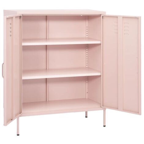 Meuble de Rangement,Armoire de rangement Rose 80x35x101,5 cm Acier -48843