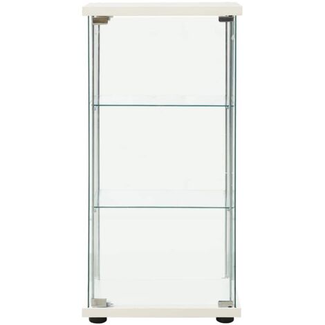 Meuble de Rangement,Armoire de rangement Verre trempé Blanc -34739