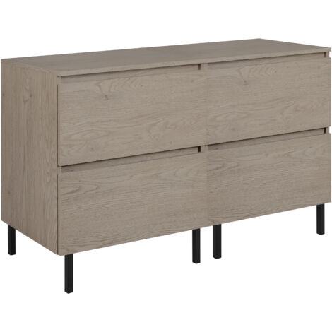 Meuble de salle de bain 120 cm (2 × 60) avec plan de travail supérieur + pieds meuble, Couleur: Chêne Foncé, 120 × 77 × 46 cm