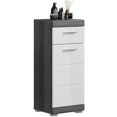 Meuble de salle de bain 37x31x88 cm anthracite et blanc - ORIE