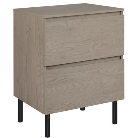 Meuble de salle de bain 60 cm avec plan de travail supérieur + pieds meuble, Couleur: Chêne Foncé, 60 × 77 × 46 cm