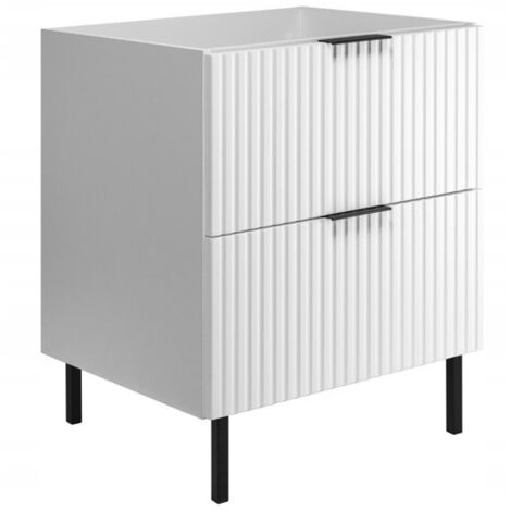 Meuble de Salle de Bain 60 cm - Blanc - Design Moderne - Fronts Récupérés et Pratique