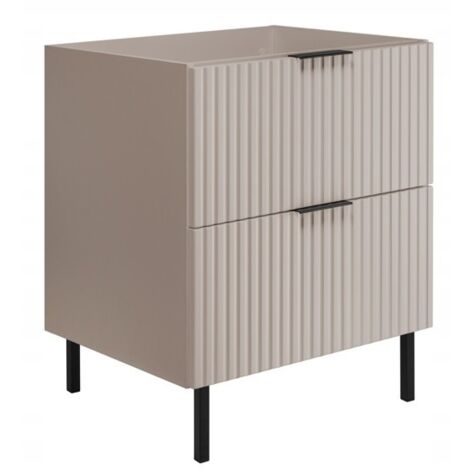 Meuble de Salle de Bain 60 cm - Couleur Kashmir - Design Moderne - Avec Pieds et Poignées Incluses