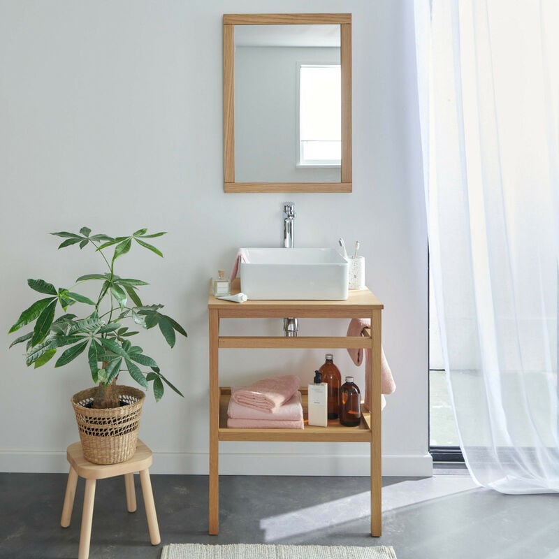 Mob-in - Meuble de salle de bain 60 cm hopp avec miroir et vasque carrée