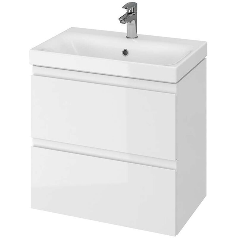Cersanit - Moduo - Meuble avec lavabo, 57x60x38 cm, 2 tiroirs, blanc S801-227-DSM