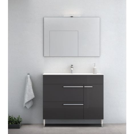 Meuble de salle de bain 70 cm Anthracite avec lavabo en ...