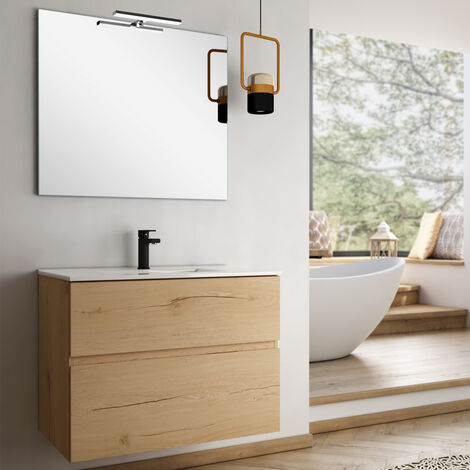 Meuble de salle de bain 70cm simple vasque - 2 tiroirs - MIG