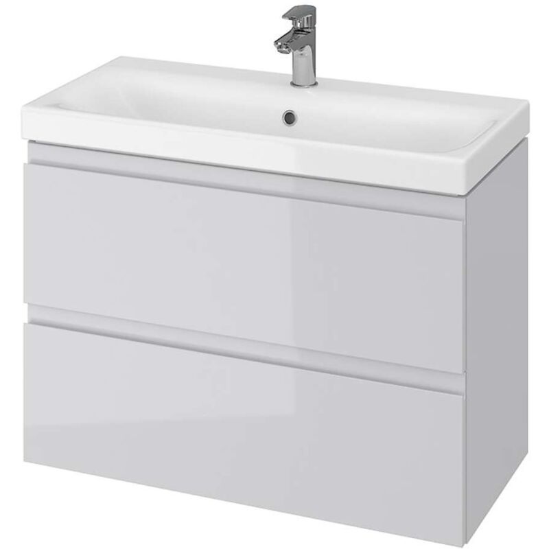 Cersanit - Moduo - Meuble avec lavabo, 57x80x38 cm, 2 tiroirs, gris S801-224-DSM
