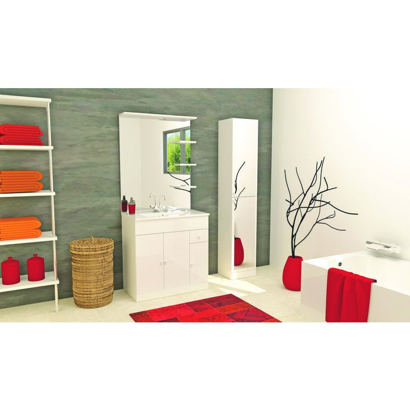 Ondee - Colonne à poser matro - L35cm - Blanc - pvc brillant - Livré en kit