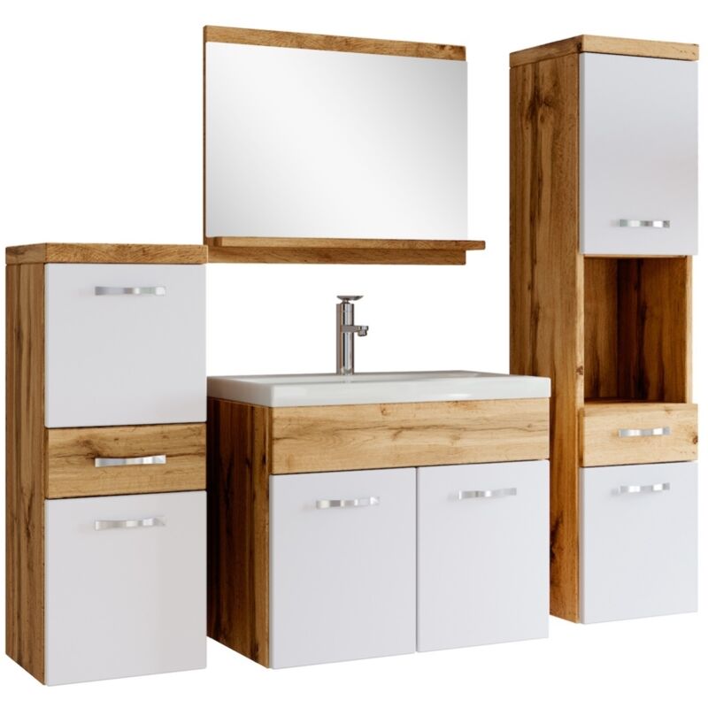 Badplaats - Set de meuble de salle de bain Alba 60 cm Chene Blanc