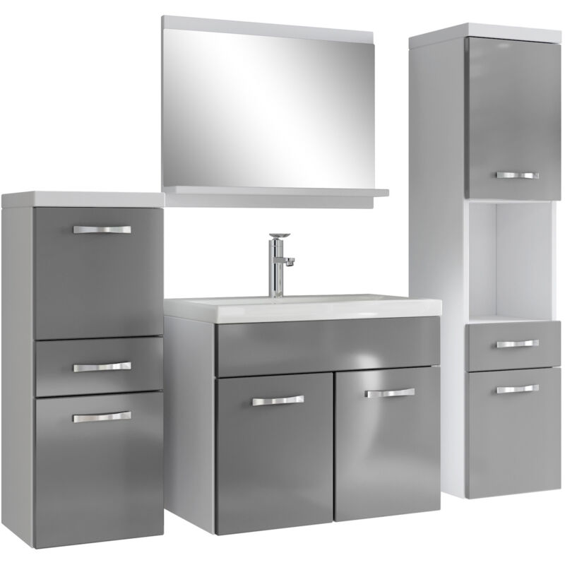 Badplaats - Set de meuble de salle de bain Alba 60 cm Blanc Gris b