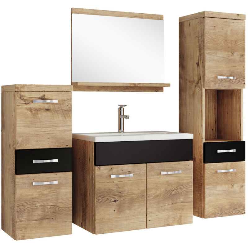 Badplaats - Set de meuble de salle de bain Alba 60 cm Chêne châtai