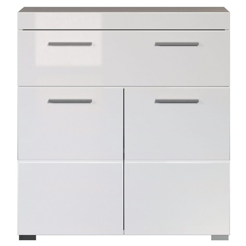 Meuble de Salle de Bain Amanda, Panneau Aggloméré Mélaminé, Blanc, 73x79x31 cm