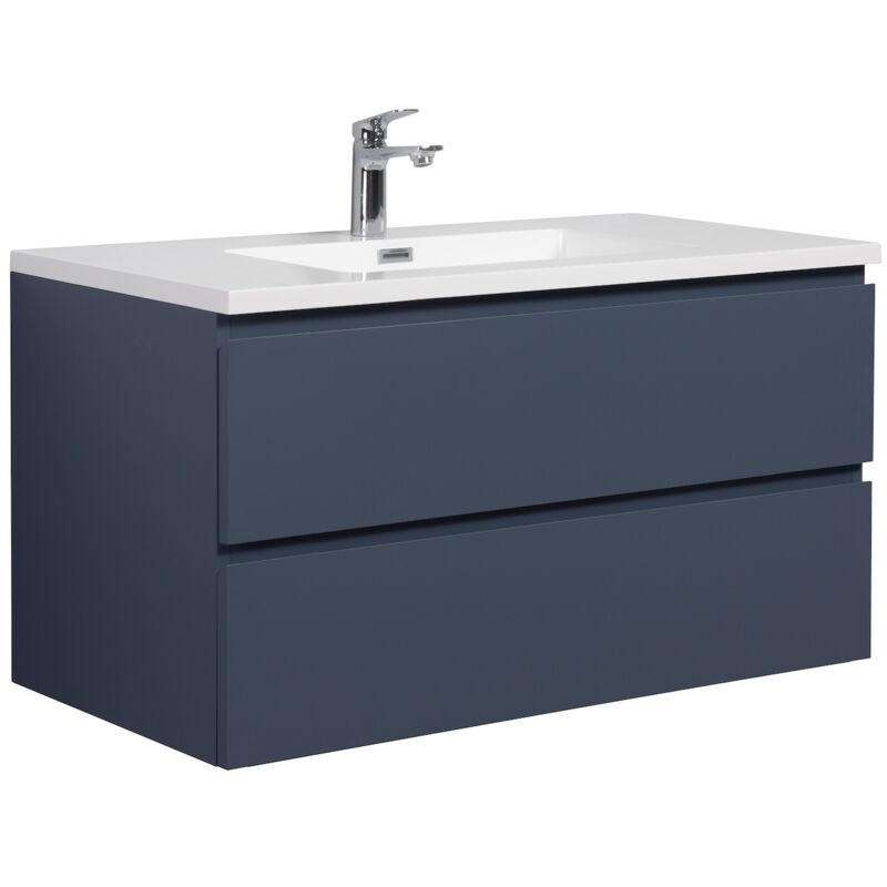 Badplaats - Meuble de salle de bain Angela 100 cm noir bleu –