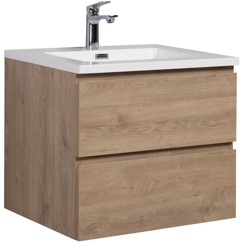 Badplaats - Meuble de salle de bain Angela 60 cm Chêne Châtaig