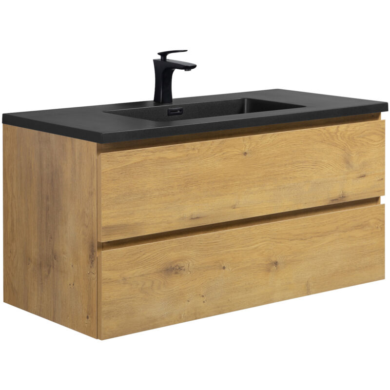 Badplaats - Meuble de salle de bain Angela 100 cm lavabo noir