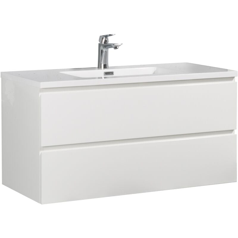 Badplaats - Meuble de salle de bain Angela 100 cm Blanc brilla