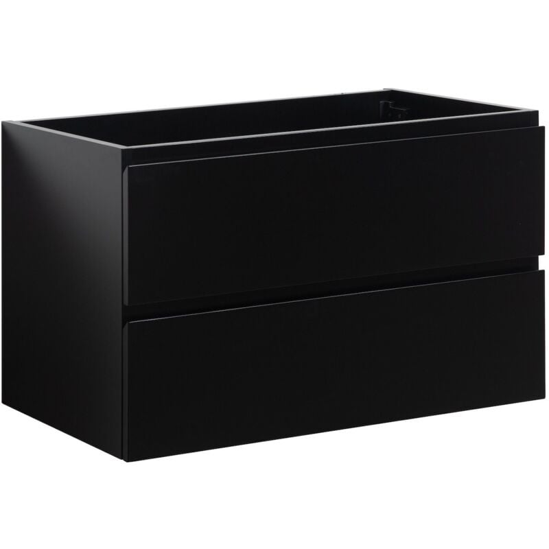 Badplaats - Meuble sous lavabo Angela 80cm Noir Mat - Armoire