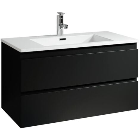 Meuble salle de bain Bellissimo noir 150 cm | Distribain