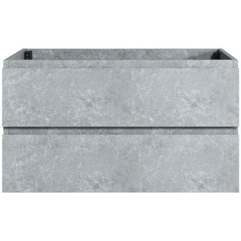 Meuble de salle de bain Angela 90cm Gris – Armoire de rangement Meuble