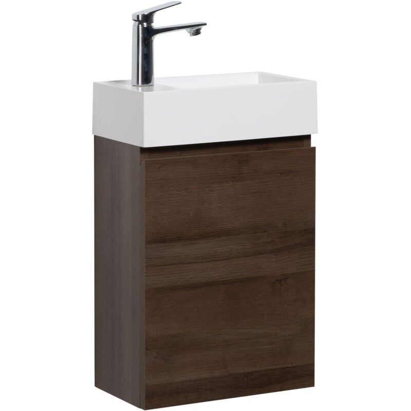 Meuble Lave-mains Angela 40 x 22 cm Chene Marron - Armoire de ra