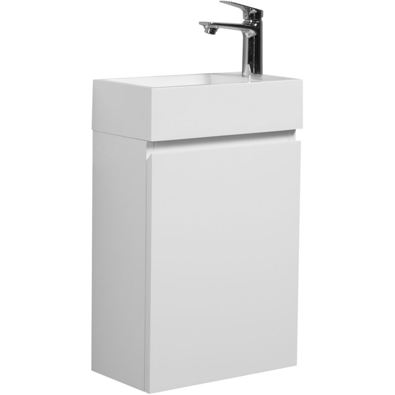 Meuble Lave-mains Angela 40 x 22 cm Blanc Mat - Armoire de range