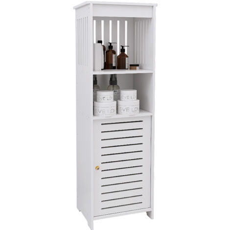 Meuble de Salle de Bain, Armoire de Salle de Bain Étroite, Armoire Latérale pour Toilette, pour Salon,Chambre,Bureau, Blanc - 25 x 20 x 80 cm