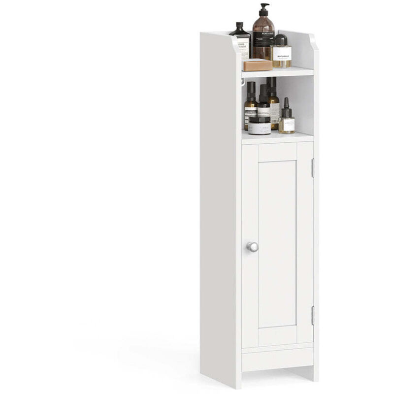 Meuble de salle de bain armoire de toilettes 18 x 20 x 80 cm placard fin meuble de rangement haut étagères réglables gain de place montage facile