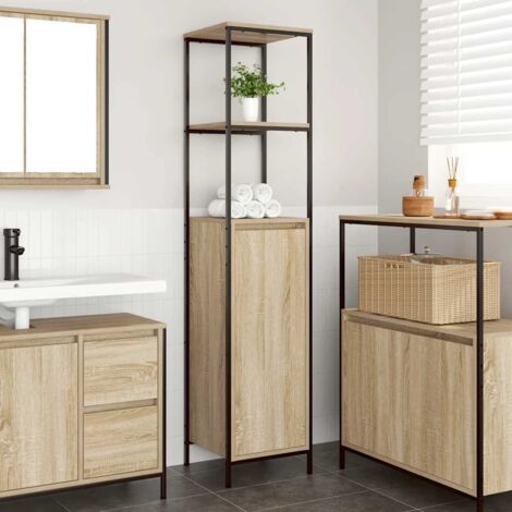 Meuble de salle de bain avec étagères-Armoire de salle de bain chêne sonoma 36x35x165 cm 931032