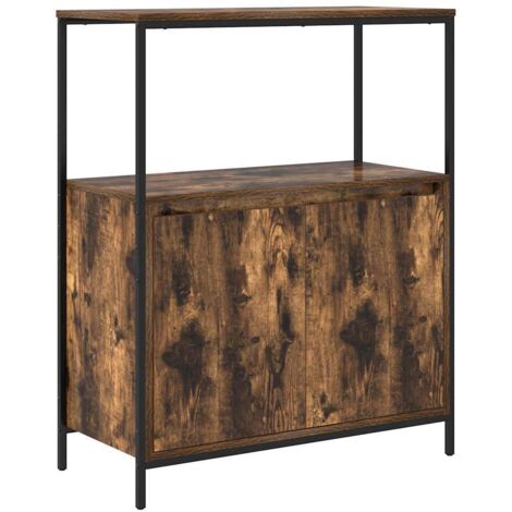 Meuble de salle de bain avec étagères chêne fumé 76,5x35x95 cm CFW84695