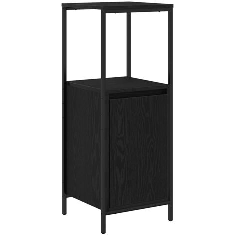 Meuble de salle de bain avec étagères chêne noir 36x35x95 cm CFW86426