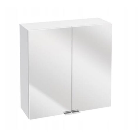 Meuble de salle de bain avec miroir, suspendu, blanc, 60 cm, Multi Glass