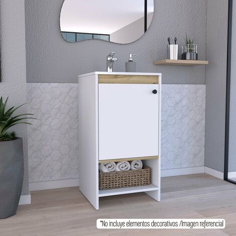 Meuble lave-main salle de bain design MESSINA largeur 45 cm noyer – Le  Monde du Bain