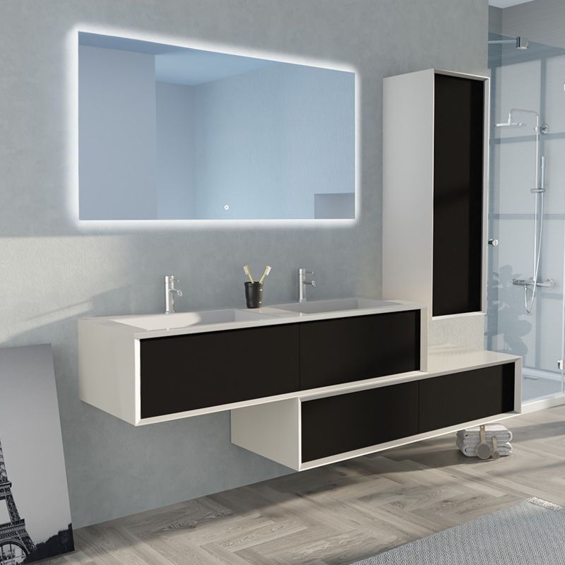 Meuble de salle de bain Avigliano 1400 noir