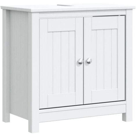 Meuble de salle de bain BERG blanc 60x34x59 bois pin massif