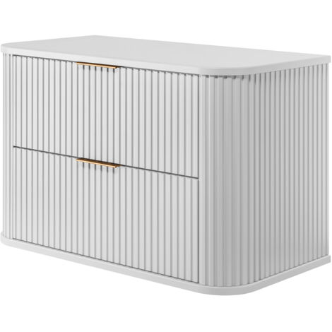 Meuble de salle de bain, blanc avec poignée dorée, 80,4 × 51,7 × 41,5 cm